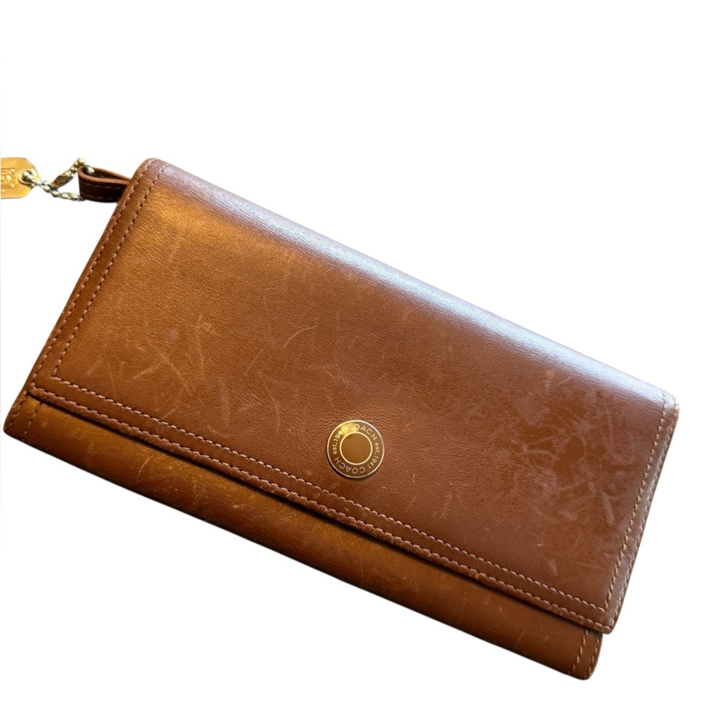 Coach brown Leather long Wallet